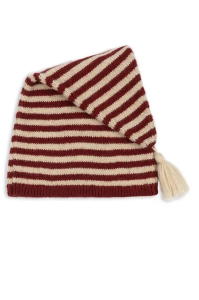 Nissehue strik m. striber