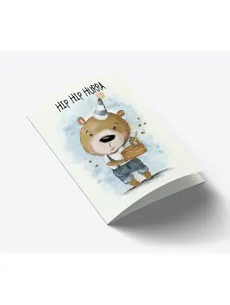 Hip hip hurra dreng A7 kort