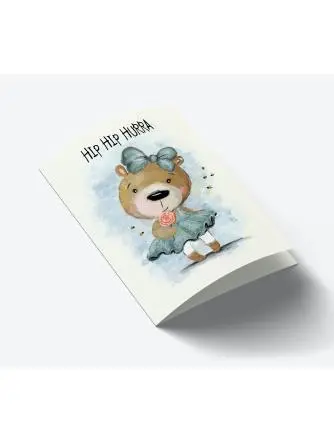 Hip hip hurra pige A7 kort