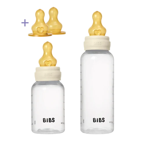 Baby BPA-fri PP Sutteflaske Grow and Flow Sæt 150 ml/270 ml Latex – Ivory