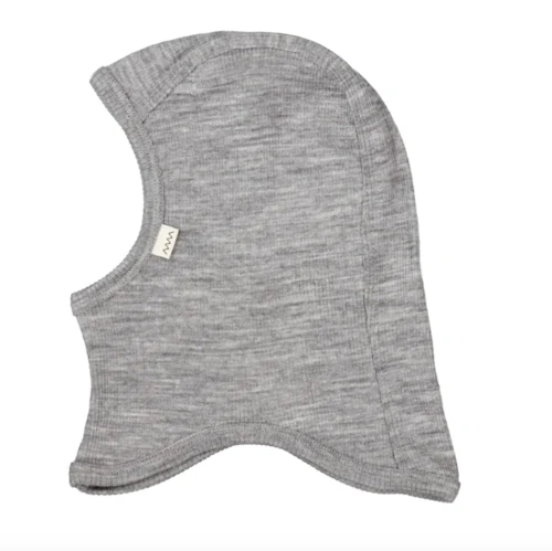 Balaclava, Uld Rib Elefanthue - Grey Melange
