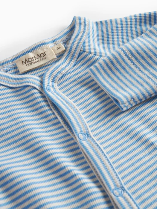 Bruno, Modal Fine Rib, body, New Born - Blue stripe