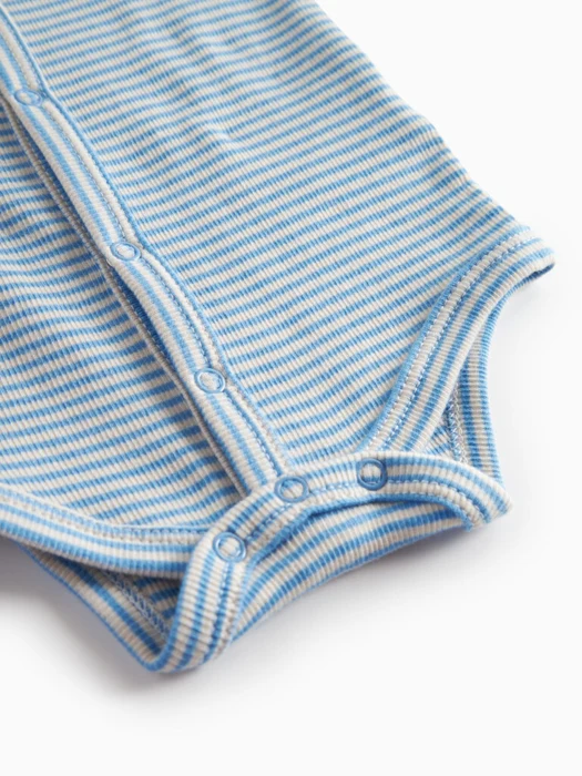 Bruno, Modal Fine Rib, body, New Born - Blue stripe