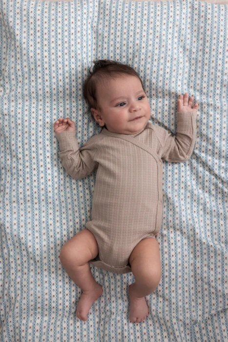 Belito, Pointelle Rib, body, New Born - Soft beige