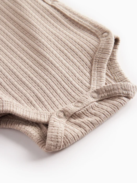 Belito, Pointelle Rib, body, New Born - Soft beige
