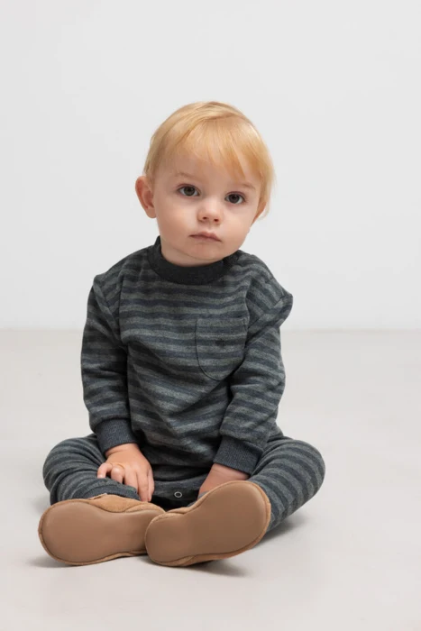 Tammas B, sweatshirt, Baby - Forest stripe mel