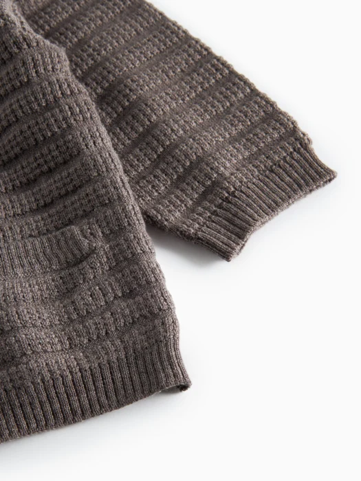 Taki, knitwear cardigan, Baby - Dusty brown mel