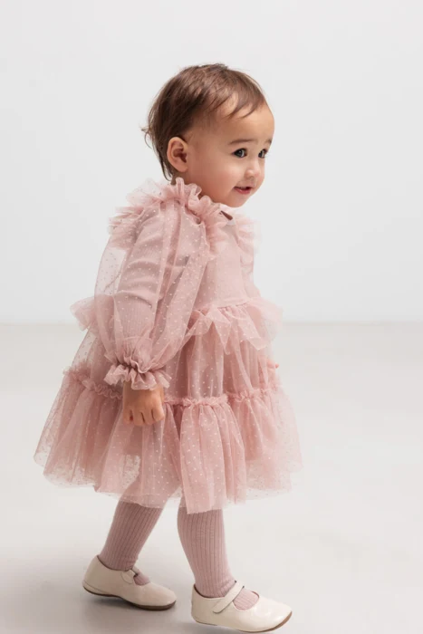 Dalvina, Tulle Dotty, dresses, Baby - Faded rose