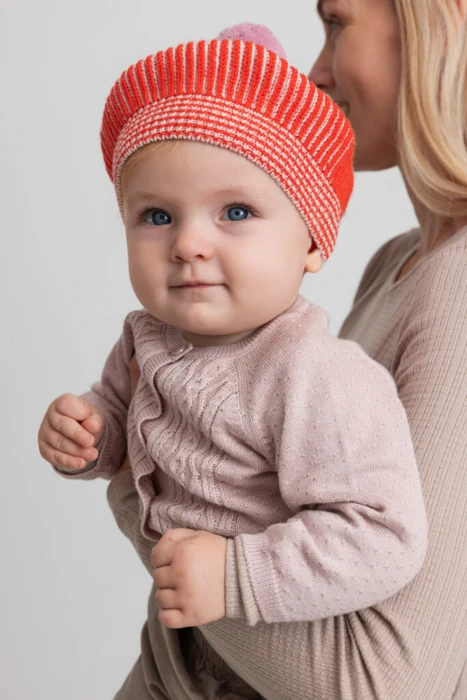 Totti, knitwear cardigan, Baby - Faded rose