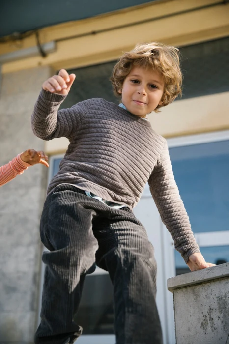 Tano, strik, Kids - Dusty brown mel