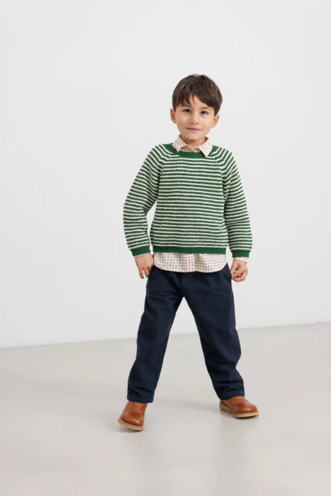 Plano, bukser, kids - Dark blue stripe