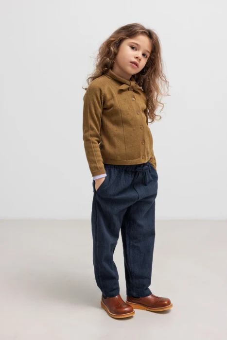 Plano, bukser, kids - Dark blue stripe