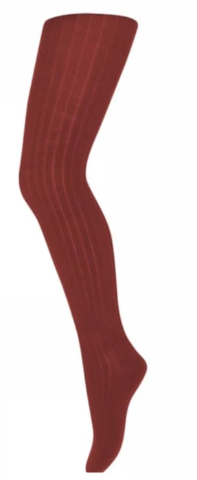 Wool rib tights Tomato