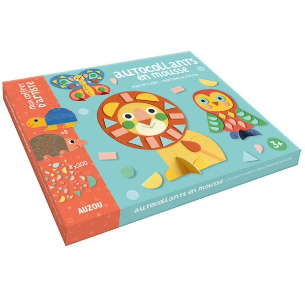Auzou - Skum klistermærker - Dekorer dyrene