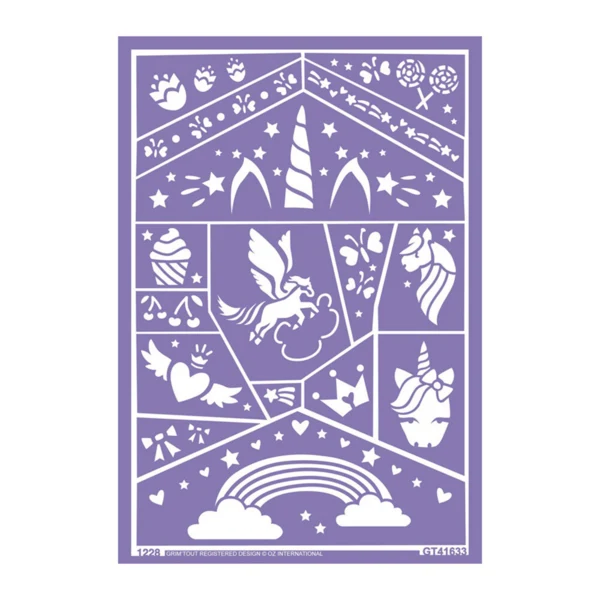 Grim'tout - Stencil til teatersminke - Enhjørning