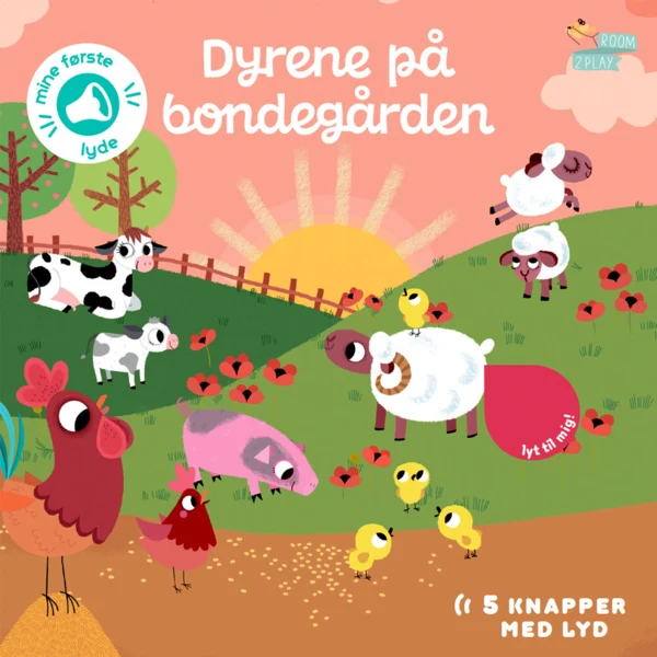 Forlaget ROOM2PLAY - Pegebog med lyd - Dyrene på bondegården