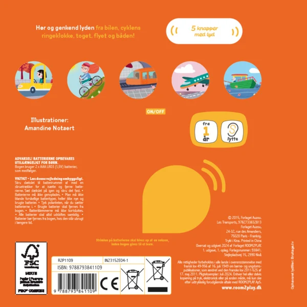 Forlaget ROOM2PLAY - Pegebog med lyd - Transport