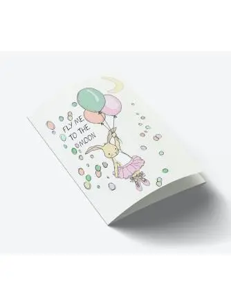 Fly me to the moon - Girl A7 kort