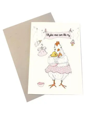 Tillykke med den lille ny - Pige A6 kort