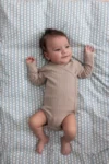 Belito, Pointelle Rib, body, New Born - Soft beige