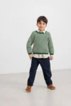 Plano, bukser, kids - Dark blue stripe