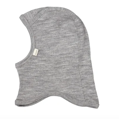 Balaclava, Uld Rib Elefanthue - Grey Melange